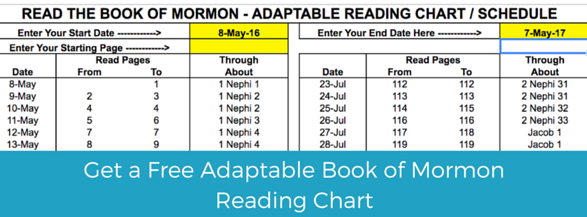 Book of Mormon Reading Chart